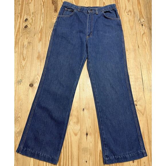 Vintage Denim 70s Jeans Bootcut TCB Western Wear By Elynn Jeans Measure 31x29 - Picture 1 of 6